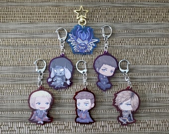 Final Fantasy XV FFXV Bahamut, Gilgamesh, Cor Leonis, Verstael Besithia, Titus Drautos, and Loqi 2.0" Colored Acrylic Keychains