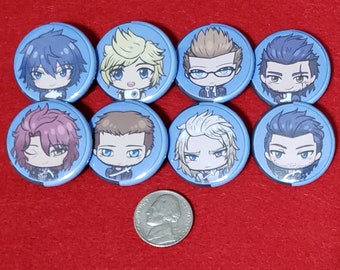 Final Fantasy XV Chocobros, Ardyn, Cor, Nyx, and Ravus 1.25" Button Set