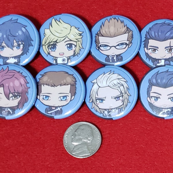 Final Fantasy XV Chocobros, Ardyn, Cor, Nyx, and Ravus 1.25" Button Set