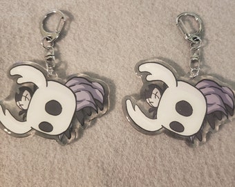Hollow Knight Knight with Grimmchild 2.5" Double Sided Acrylic Charm with Glitter Option