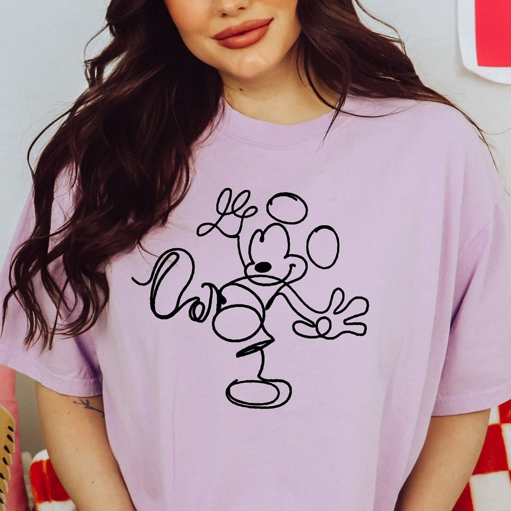 Retro Shirt, Magical Shirtcomfort Color Shirt, Funny Shirt, Magical Shirt, Women'S Shirt, Trip Shirt, Vacation Shirt,Mickey Outline Shirt Iebacademy