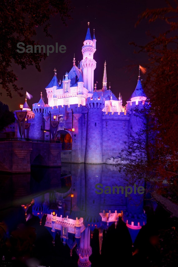 Disneyland Sleeping Beauty Castle Night Photograph With Etsy