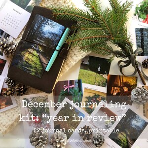 December Journaling Kit Year in Review Journal Cards, Cozy December Journaling Prompt Cards Printable, Journaling Prompts, Daily Journal