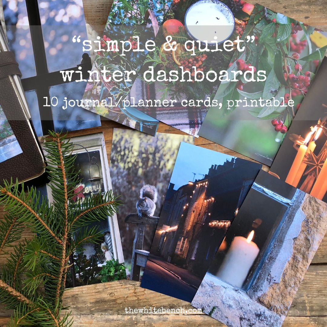Winter Bullet Style Journal Cards Printable Dashboards, Cozy Planner ...
