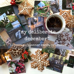 Dagkaarten december, zelfverzorging winterdagboekkaarten, dagdagboek december, gezellige bulletplanner en dagboekdecor, kaartendeck