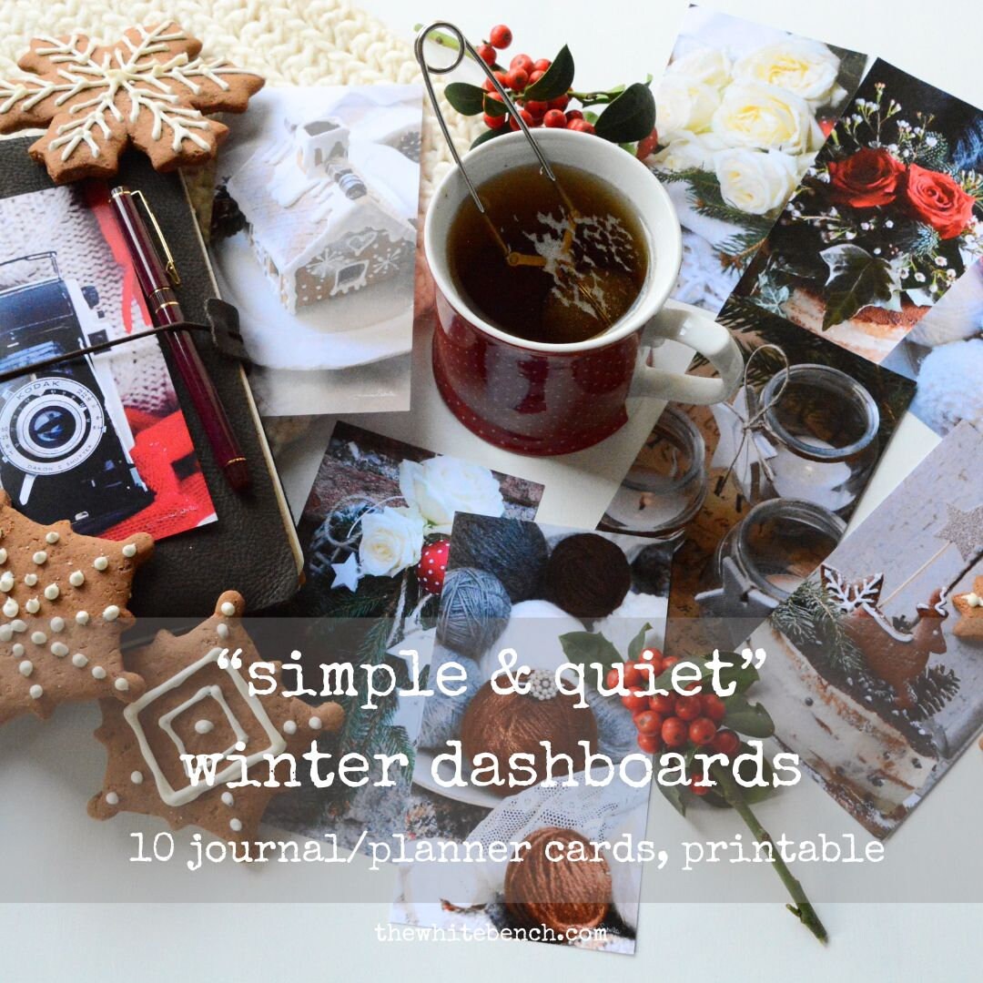 Winter Bullet Style Journal Cards Printable Dashboards, Cozy Planner ...