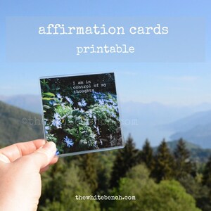 Baraja de cartas de afirmación para imprimir, tarjetas de diario, diario personal, tarjetas de afirmación digitales, tarjetas de mentalidad positiva, imprimibles de cuidado personal