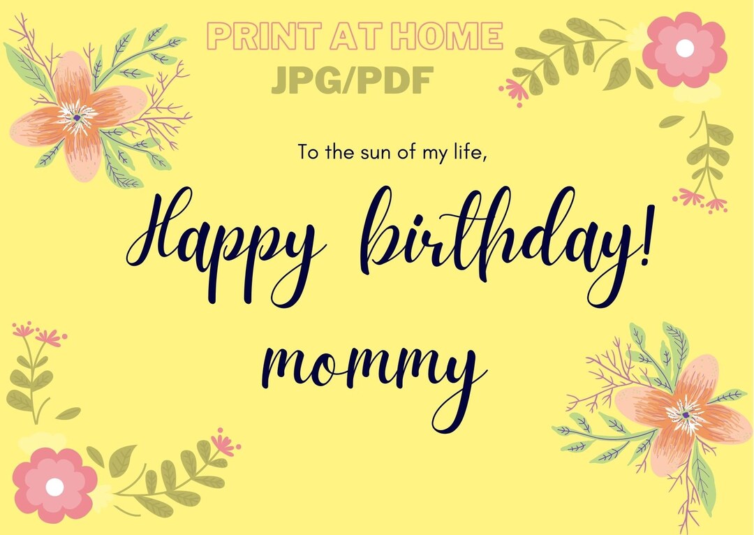 Printable Happy Birthday Cards Template, Digital Download. - Etsy