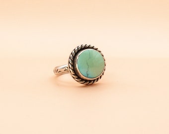 Cloud Mountain Turquoise Ring - Sterling Silver Stamped Sz. 6.25 Ring