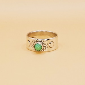 Anello a fascia stampato con variscite 7.5