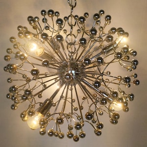 Lampadario lampada a sospensione Sputnik / Tarassacum / Pistillo, space-age, atomic-age, vintage, design italiano anni &#39;60 / &#39;70