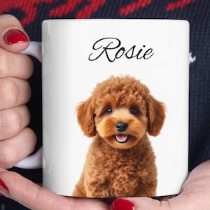 Custom Pet Photo Mug - Personalized Dog or Cat Portrait Cup -Gift for Pet Lovers, Dog Mom/Dad - Upload Any Picture - 11oz Ceramic Coffee Mug