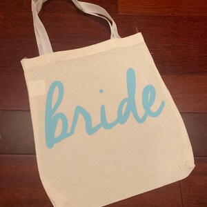 Bride Tote Bag! Perfect for bride gifts and day of miscellaneous items, canvas bag, bridal gift, engagement present, brides gift bag,