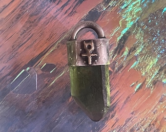 Rare Peridot Crystal Mercury Charm