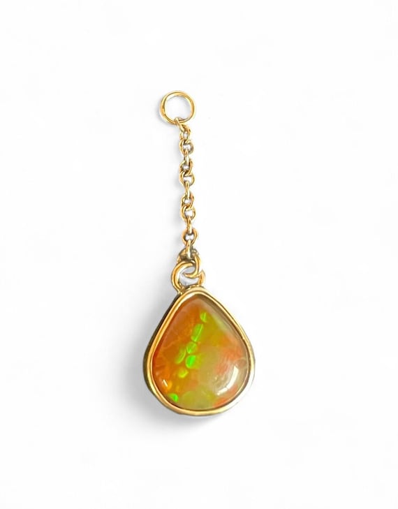 Gold honeycomb opal charm