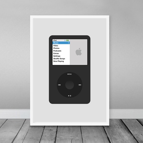 Apple iPod Classic Poster | Digital Download | Apple | Gaming Print | Apple Print |  Room Decor A1/A2/A3/A4/24x36/16x20