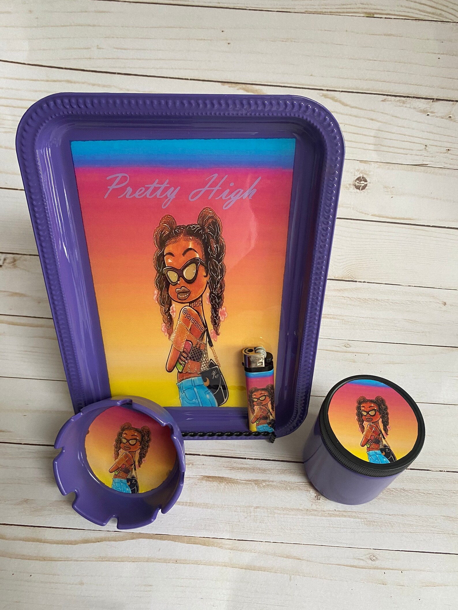Rolling Tray Set You Pick It We Stick It Etsy