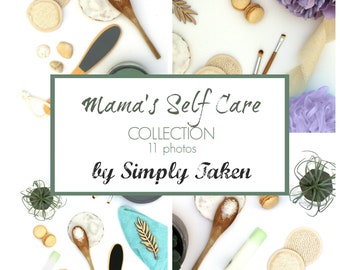 Self Care | Bundle of Flat Lay Images for Moms, Styled Stock Digital Image, Mom Blog Stock Photo, Health Lifestyle Photo