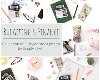 Budgeting and Finance Styled Stock Images, 16 Stock Photo Bundle for Financial Websites or Social Media