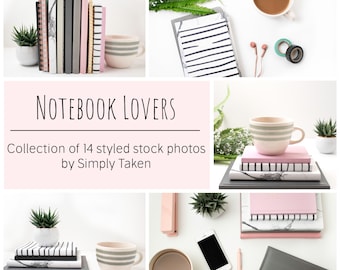 Notebook Bundle | Styled Stock Photo Bundle, 14 Stock Photos of Notebooks for Blog Photos, Social Media Stock, Instagram Content