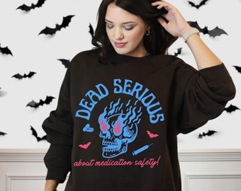 Sudadera de farmacia de Halloween, regalo de graduación de doctor en farmacia, cuello redondo de técnico de farmacia, suéter de estudiante de farmacia, sudadera PharmD