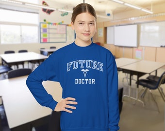 Youth Future Doctor Varsity Sweatshirt, Kids Future Medical Professional Crewneck, Aspiring Doctor Youth Pullover, Future MD Sweater