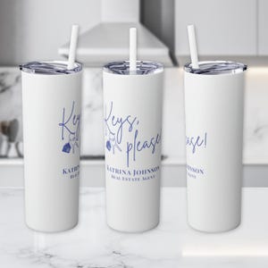 Copo personalizado para corretor de imóveis, presente personalizado para agradecimento ao corretor de imóveis, copo fino House Hustler, copo com canudo para corretor de imóveis, presente para corretor de imóveis