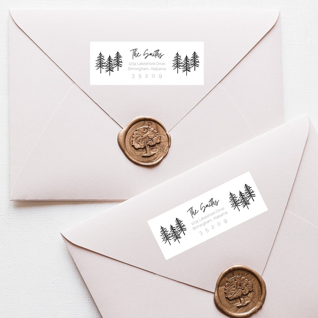 pine-tree-address-label-template-envelope-address-label-etsy