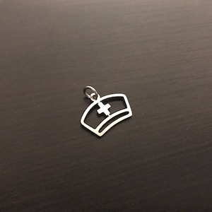 Nurse&#39;s Cap Charm, Charms and Pendants, Nurse Pendant, Medic Charm, Doctor Pendant, EMT Charm, Medical Charm, Wholesale