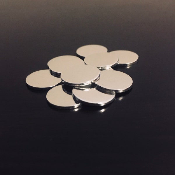 5/8" Round Stamping Blanks, Polished Aluminum Blanks, 5/8 inch Circle Blanks, Hand Punched Blanks, Wholesale Blanks Qty 5-100