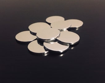 5/8" Round Stamping Blanks, Polished Stainless Steel Blanks, 16mm Blanks, 20g Stainless Steel, Hand Punched Blanks, Wholesale Blanks 5-100