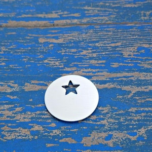 1 1/4&quot; Washer with 1/2&quot; Star Stamping Blanks, Raw Aluminum Blank, Star Blank, Washer Blank, Star Washer, Wholesale Blanks, Qty 5-100