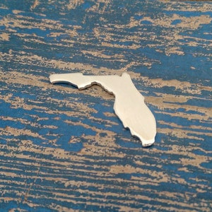 1 1/4&quot; Florida Stamping Blanks, Raw Aluminum Blanks, Florida Blank, State Blank, Hand Punched Blanks, Wholesale Blank Qty 5-100