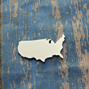 1 1/2" USA Country HAND CUT Stamping Blank, Polished Aluminum Blank, United States Blank, Country Blank, Hand Cut Blank, Qty 1