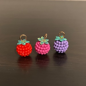 Berry Charm, Charms and Pendants, Berry Pendant, Raspberry Charm, Blackberry charm, Fruit charm, Wholesale