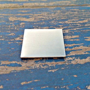 1 1/2&quot; Square Stamping Blanks, Raw Aluminum Blanks, Square Blanks, Hand Punched Blanks, Wholesale Blanks Qty 5-100