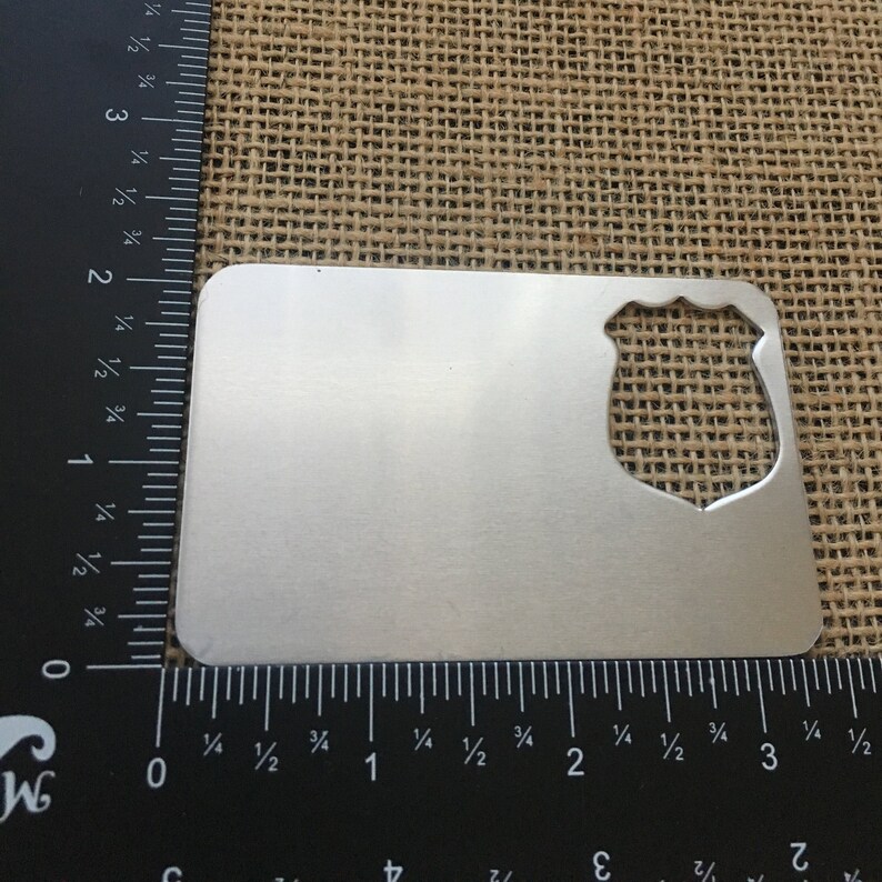 Police Blank Wholesale Blanks 2 18 x 3 38 Wallet Card with Police Badge Stamping Blanks Polished Aluminum Blank Metal Wallet Card
