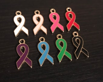 Awareness Ribbon Charm, Charms and Pendants, Awareness Pendant, Ribbon Pendant, Cancer Charm, Breast Cancer charm, Wholesale
