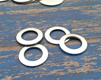 3/4 " Washer with 7/16 " Center Stamping Blanks, Raw Aluminum Blank, Washer Blank, Hand Punched Blanks, Wholesale Blanks, Qty 5-100