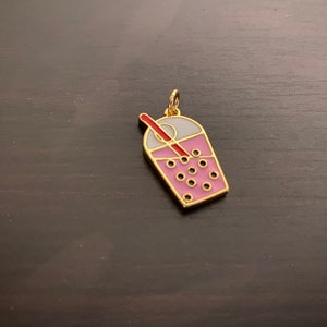 Boba Tea Charm, Charms and Pendants, Boba Pendant, Tea Charm, Bubble Tea Charm, Brass Charm, Starbucks Charm, Wholesale