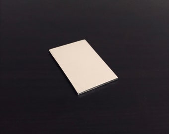 1" x 1 1/2" Rectángulo Estampado En blanco, Blancos de aluminio pulido, Espacios punzonados a mano, Espacios en blanco al por mayor Qty 5-100