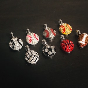 Rhinestone Sports Charm, Charms and Pendants, Sports Pendants, Baseball Charm, Softball Charm, Basketball Charm, Volleyball Charm, Wholesale
