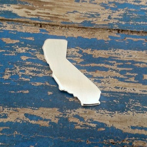 1 3/8&quot; California Stamping Blanks, Polished Aluminum Blank, California Blank, State Blank, Hand Punched Blanks, Wholesale Blanks Qty 5-100