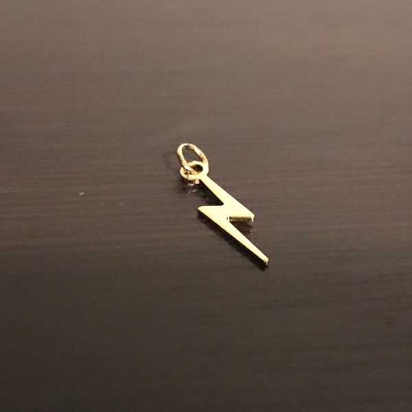 Gold Lightning Charm, Charms and Pendants, Lightning Pendant, Weather Charm, Lightning bolt charm, Wholesale