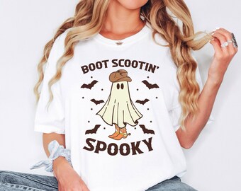 The Eras Tour Ghost Halloween T-shirt, Boot Scootin' Spooky T-shirt, Taylor Halloween, Halloween T-shirt, Halloween Ghost,Taylor Swift Shirt