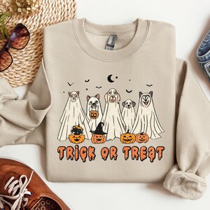 Halloween Sweatshirt, Halloween Sweater,2023 Happy Halloween, Retro Spooky Season, Ghost Sweatshirt,Halloween Dog Sweatshirt,Ghost Dog Shirt