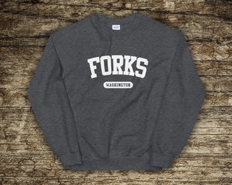 Twilight | New Moon | Eclipse | Breaking Dawn | Forks Washington | Bella Jacob and Edward | Unisex Crewneck Sweatshirt