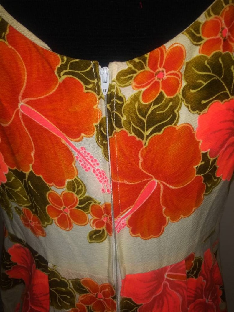 Bright Hibiscus* Hawaii Dress* Ui-Maikai Hawaiian floral *maxi dress*Tiki Dress* Luau Dress