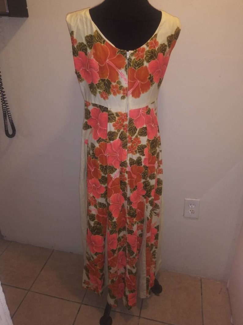 Bright Hibiscus* Hawaii Dress* Ui-Maikai Hawaiian floral *maxi dress*Tiki Dress* Luau Dress