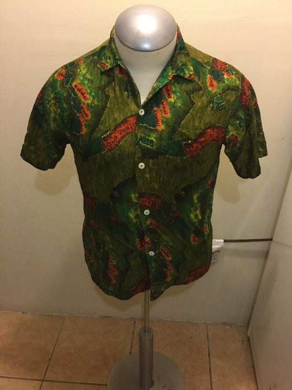 MalihiniI-Hawaii- 60’sTropical-Hawaiian Shirt-Paci